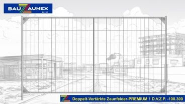Premium Exklusiv Bauzaun (Mittelstrebe & verstärkte Ecken)