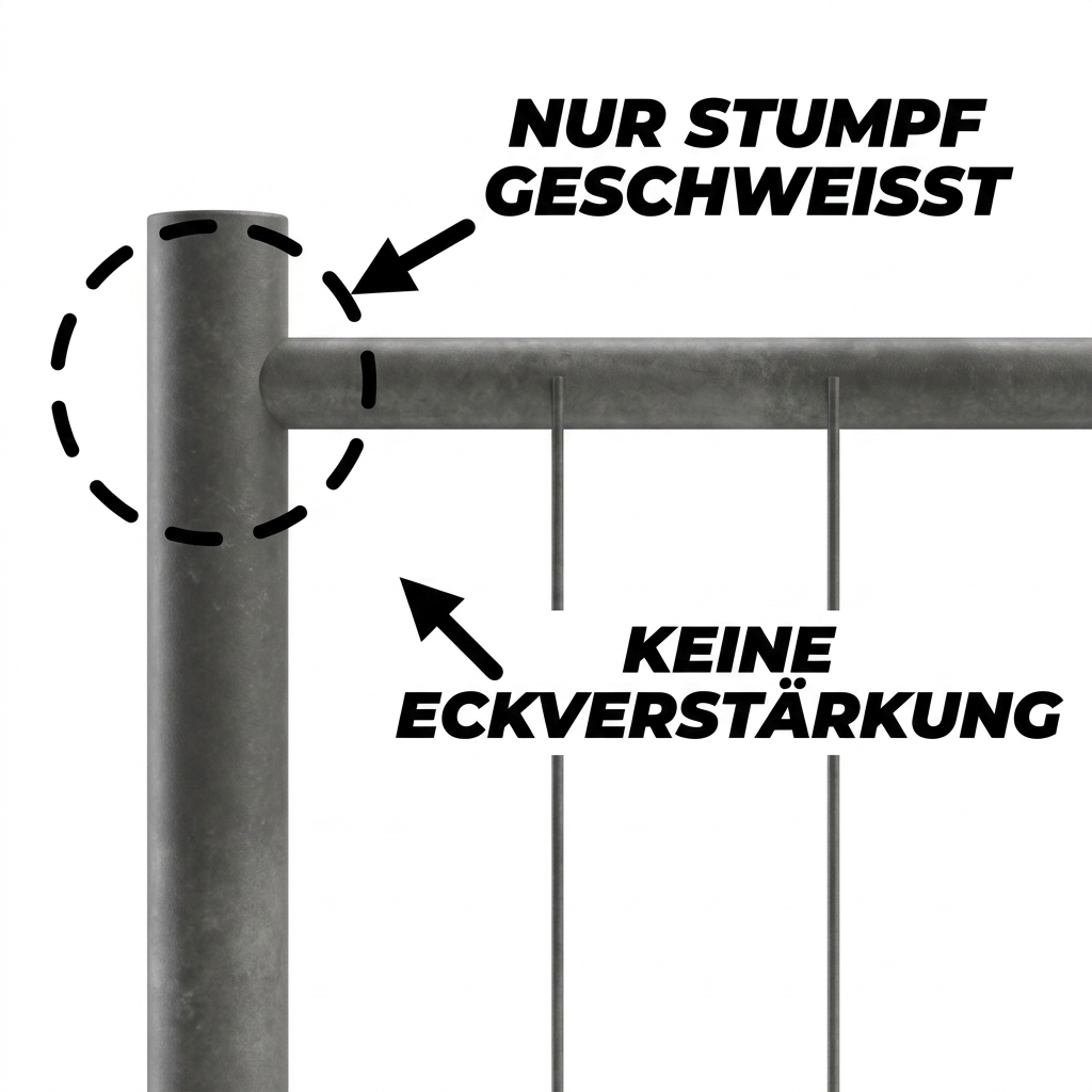Stumpf geschweißte Konkurrenz-Ecke ohne Verstärkung